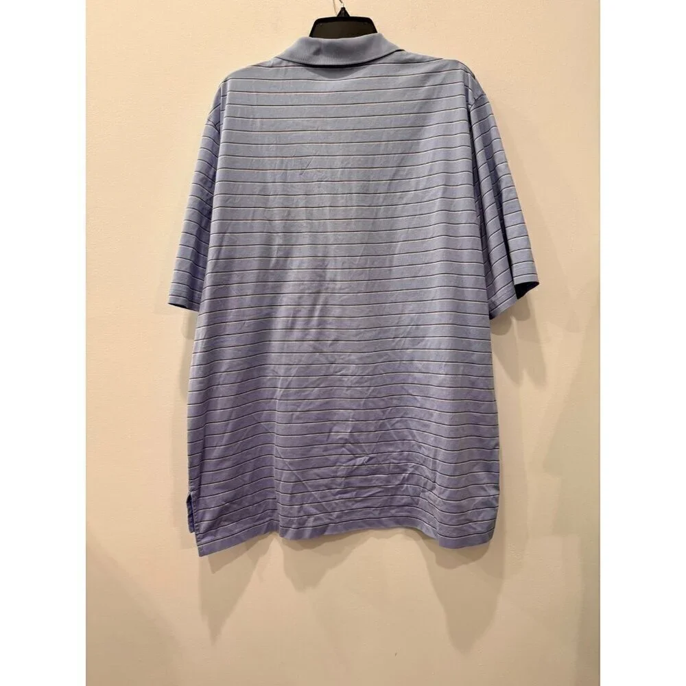 Polo Golf Ralph Lauren Men's Size XL Classic Fit Striped Light Blue Polo Shirt